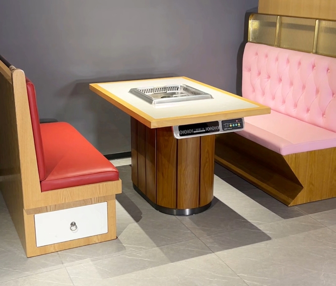 火（huǒ）鍋店時（shí）尚智能無煙淨化火鍋桌