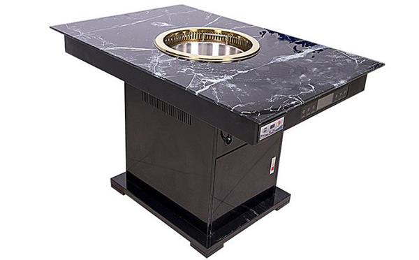 4人（rén）時尚無煙火鍋餐（cān）桌_不（bú）鏽鋼下排風（fēng）無煙電磁火鍋（guō）桌