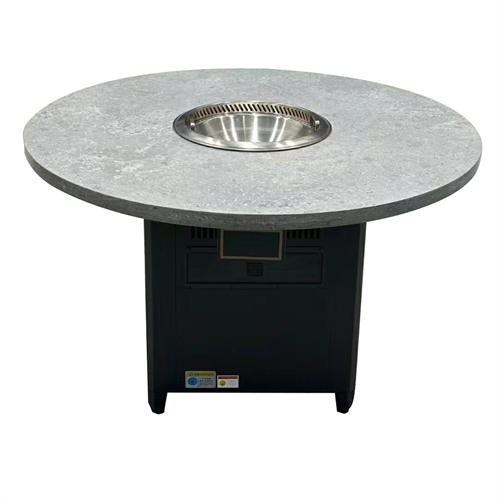 火鍋店包廂圓形大理石無煙自淨化火鍋桌（zhuō）