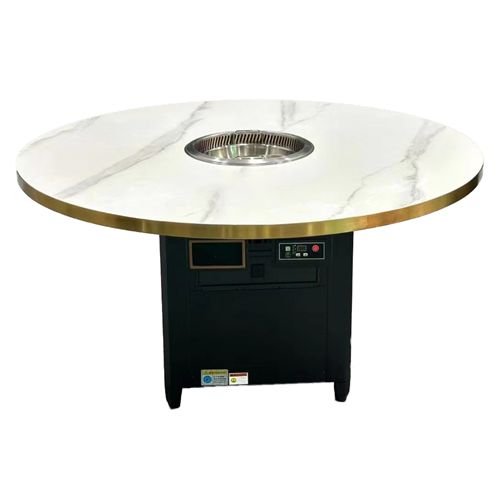時尚輕奢大理石台麵智能無煙淨化火鍋桌
