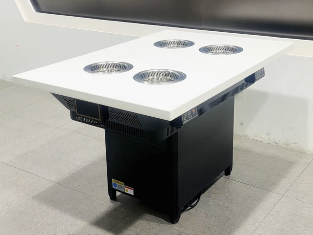 火鍋店智能（néng）無煙淨化大理石一人一鍋（guō）小火鍋（guō）桌