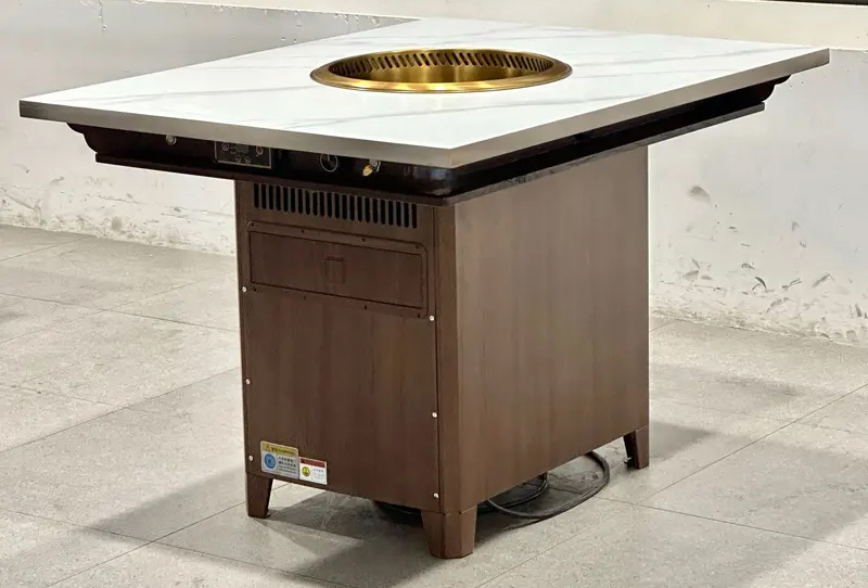 火鍋店岩板桌麵無煙自淨化火（huǒ）鍋桌