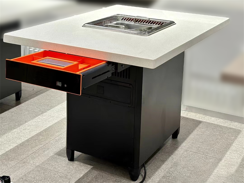 火鍋店大理石台麵智能無煙自淨化火鍋桌（zhuō） 