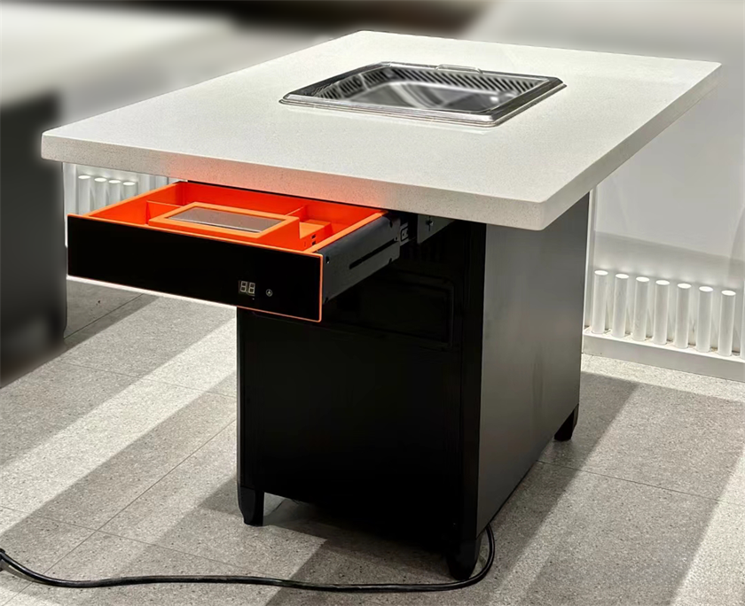 火鍋店大理石台麵智能無煙（yān）自淨化火鍋桌 