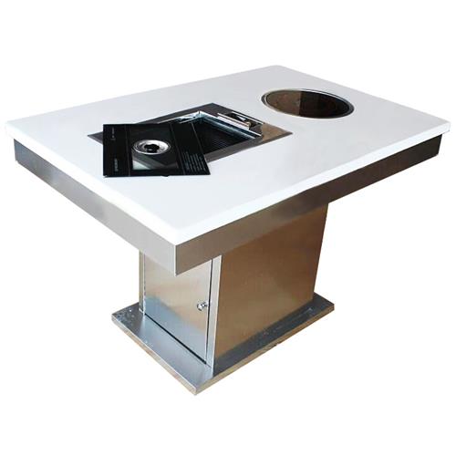 韓式（shì）無煙大理石帶電磁（cí）爐火鍋燒烤一體桌 