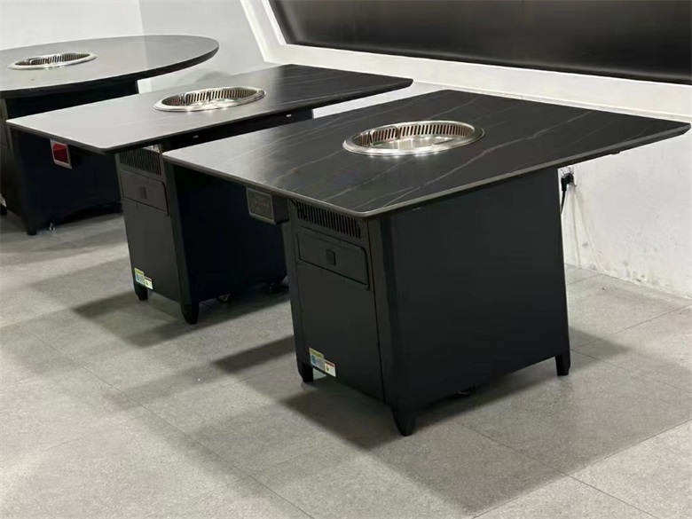 火鍋店智（zhì）能無煙自淨化岩板火鍋桌