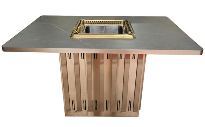 下排煙自淨化（huà）火鍋桌_不鏽鋼無煙淨化火鍋桌