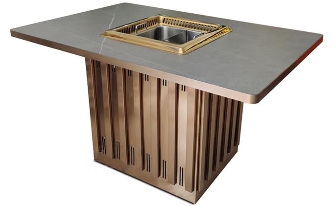 下排煙自淨化火鍋桌_不（bú）鏽鋼無煙淨化火鍋桌