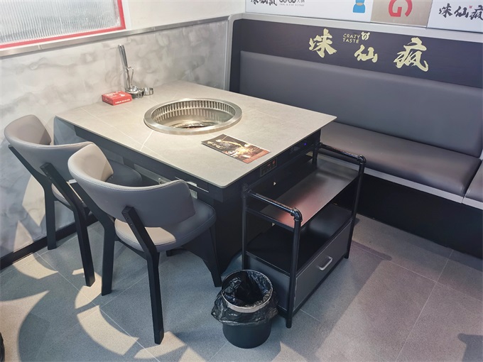 岩板台麵智能無煙淨化火鍋餐（cān）桌