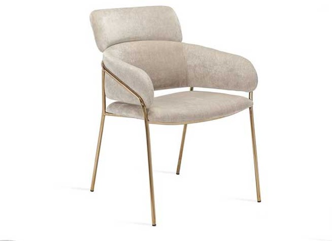 西餐廳歐式現代不鏽鋼輕奢風靠背椅子