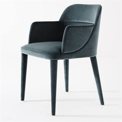 漢堡西餐廳時尚絨皮靠背帶扶手椅子（zǐ）