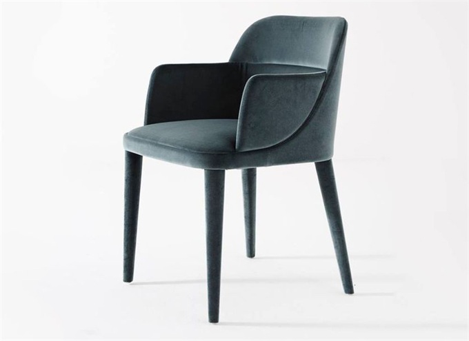 漢堡西餐廳（tīng）時尚絨皮靠背帶扶（fú）手椅子