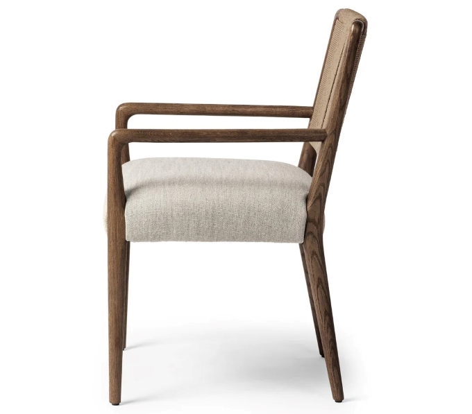 西餐廳實木麻繩靠背軟包座墊（diàn）餐椅