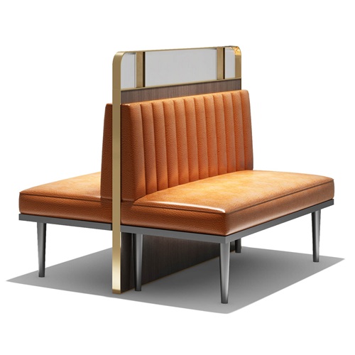 現代西餐廳不鏽鋼時尚雙麵（miàn）卡座