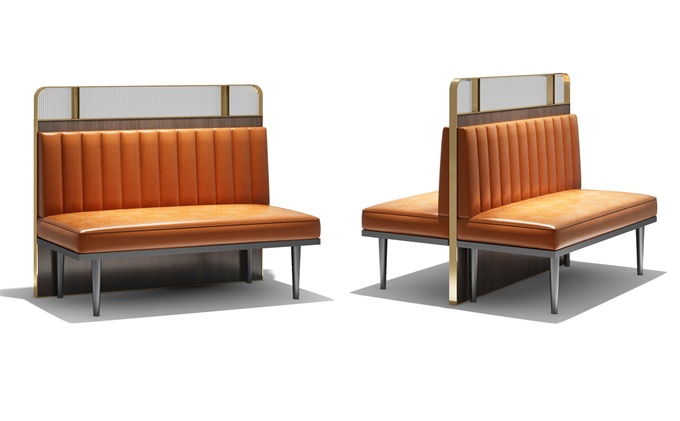 現代西餐廳不鏽鋼時（shí）尚雙麵（miàn）卡（kǎ）座