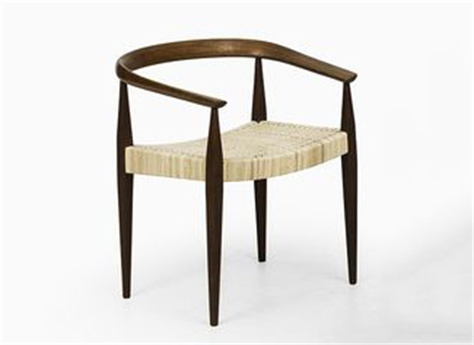 北歐現代極簡實木繩索扶手西（xī）餐椅