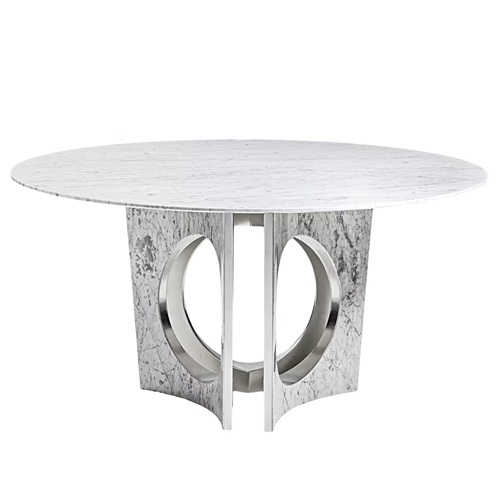 西餐（cān）廳創意（yì）時尚大理石圓餐桌