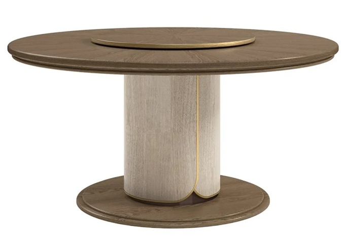 西（xī）餐廳經典簡約實木帶轉（zhuǎn）盤餐桌