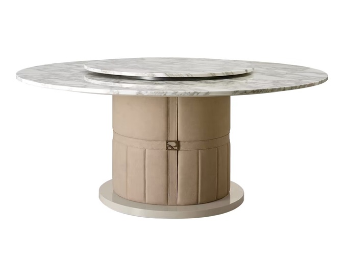 西餐廳高檔大理（lǐ）石靜音（yīn）轉（zhuǎn）盤餐桌