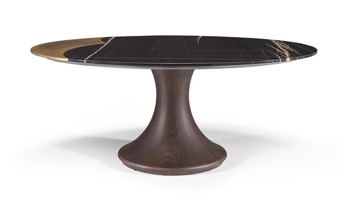 西餐廳高端時尚（shàng）圓形大理石餐桌