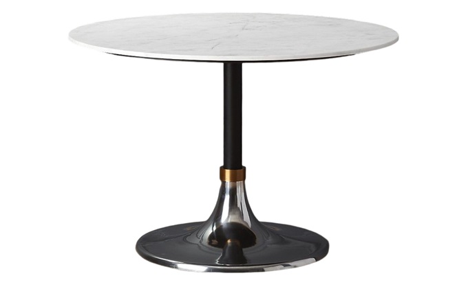 黑珍珠西餐廳高檔（dàng）時尚大理石圓（yuán）桌