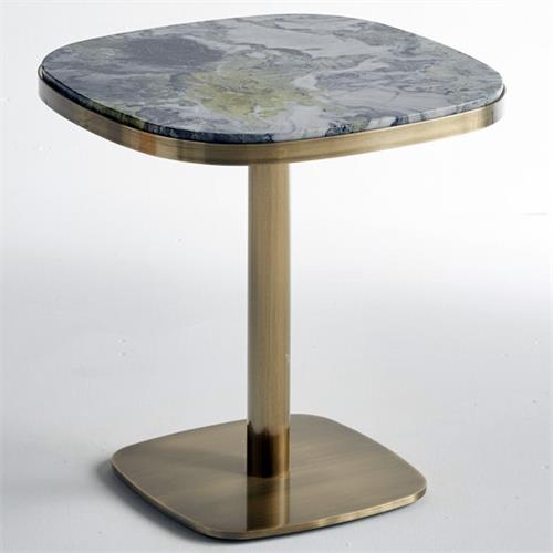 時（shí）尚西餐廳不鏽鋼輕奢西餐桌（zhuō）