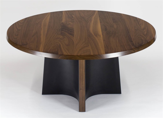 西餐（cān）廳包房高檔實木圓形西餐桌子