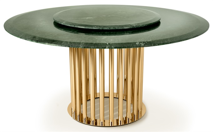 不鏽鋼桌腳天然大理石台麵高（gāo）端西餐桌