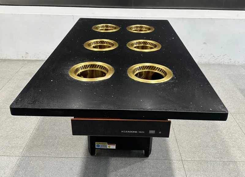 自助小火（huǒ）鍋4-6人位一人一鍋大理石台麵無煙火鍋桌