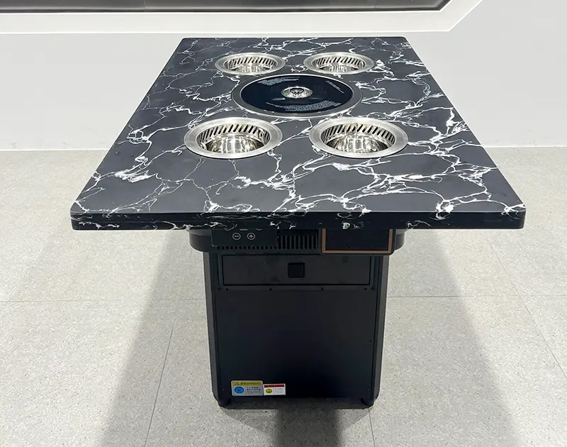 韓式（shì）自助烤肉店4人位一人一鍋大理石無煙烤涮一體桌