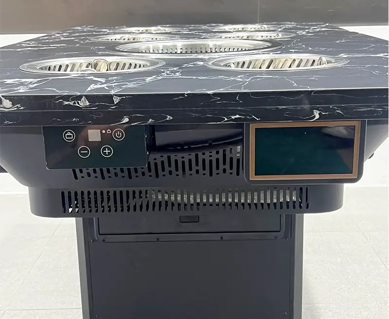 韓式自助烤肉店4-6人位一人一（yī）鍋大理石無煙烤（kǎo）涮一體桌