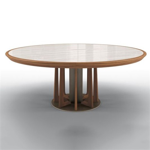 酒（jiǔ）樓包房簡約新中式實木岩石餐（cān）桌