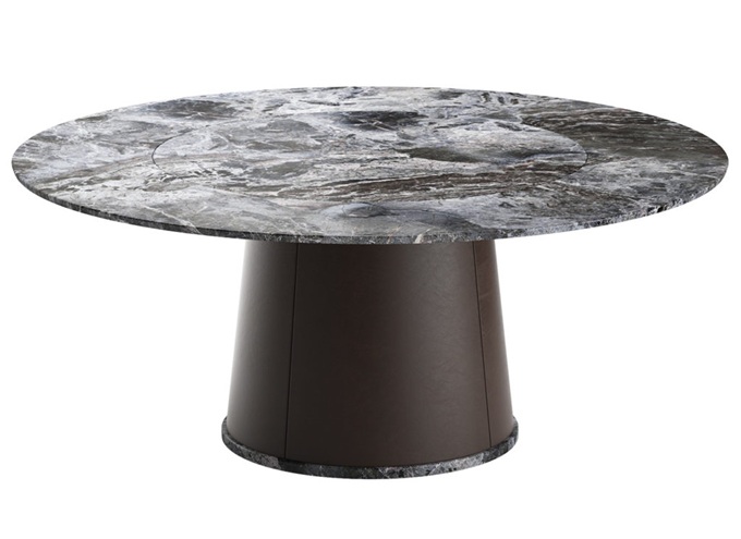 中餐廳大理石高檔時（shí）尚圓形桌子
