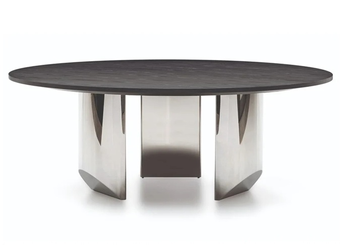 酒樓餐廳意式創意不鏽鋼（gāng）實（shí）木餐桌