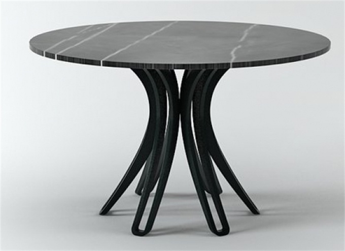 中餐廳意式時尚鐵藝岩板桌子