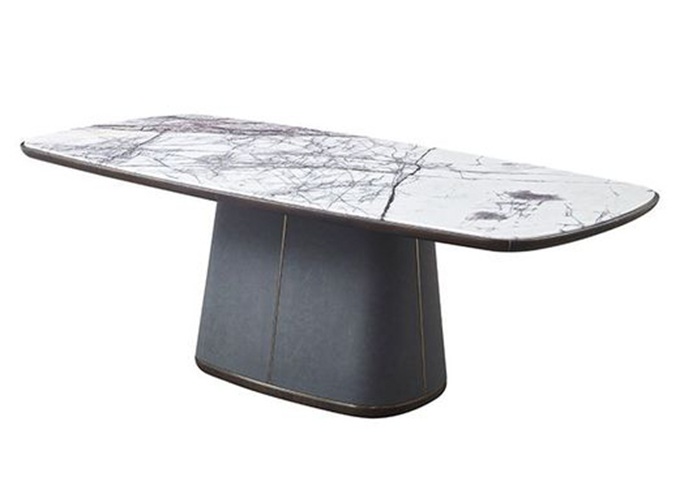 新中式湘菜館時尚岩板餐廳（tīng）桌子