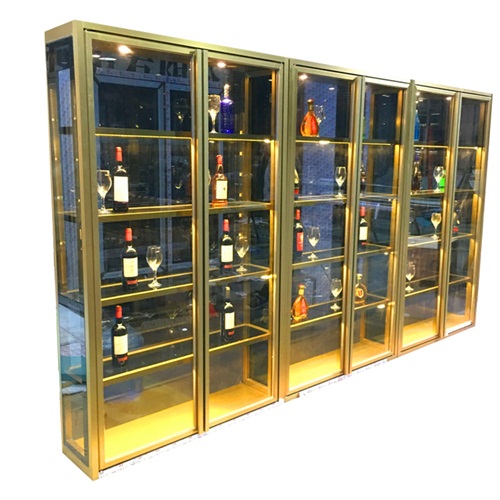 定製歐式不鏽鋼紅酒陳列展示櫃_不鏽鋼（gāng）展示櫃加工廠