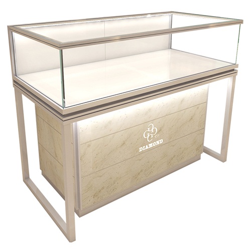 現在輕奢鈦金不鏽鋼玻璃展櫃_不鏽鋼展櫃設計定做