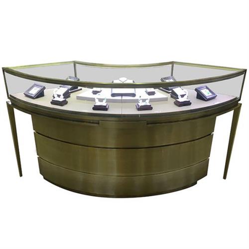 弧形不鏽鋼珠寶展櫃_奢侈品不鏽鋼（gāng）展櫃