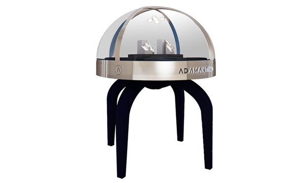 現代奢華圓弧珠寶展櫃_高端不（bú）鏽（xiù）鋼珠寶展櫃廠