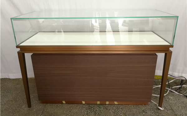 不鏽鋼玻璃展櫃_時尚鈦金不鏽鋼珠寶櫃