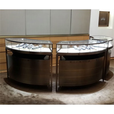 青古銅黃金珠寶玻璃展櫃_金銀首飾不鏽鋼展示櫃