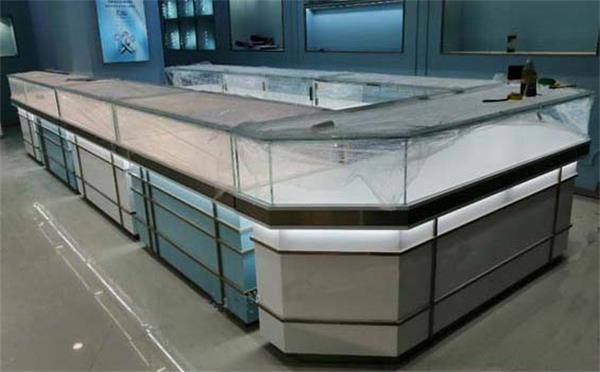 珠寶店黃金首飾玻璃展示櫃_不鏽鋼輕奢首（shǒu）飾展示櫃