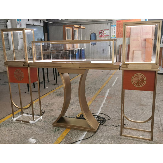 黃（huáng）金飾品櫃台（tái）展示櫃_翡翠玉石不鏽鋼玻璃（lí）展櫃