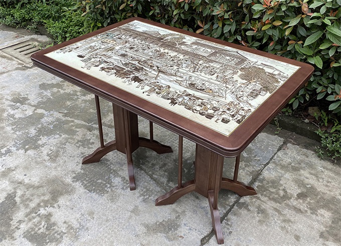 綠茶餐廳（tīng）現代中式（shì）實木餐桌（zhuō）卡（kǎ）座