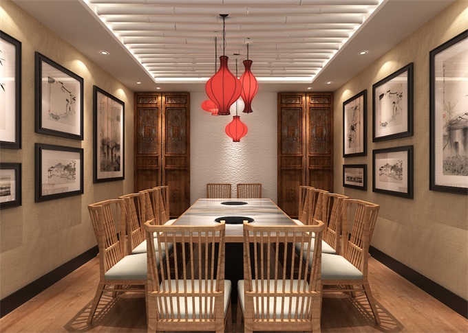 火鍋店現代簡約風格空間裝修設計