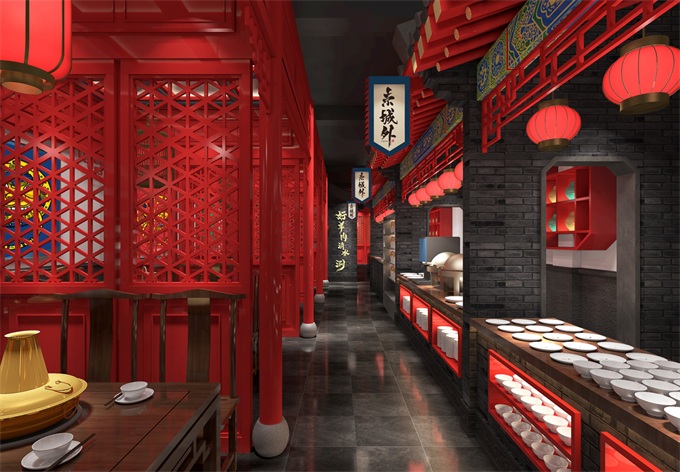 中式火鍋店（diàn）空間裝修設計風格
