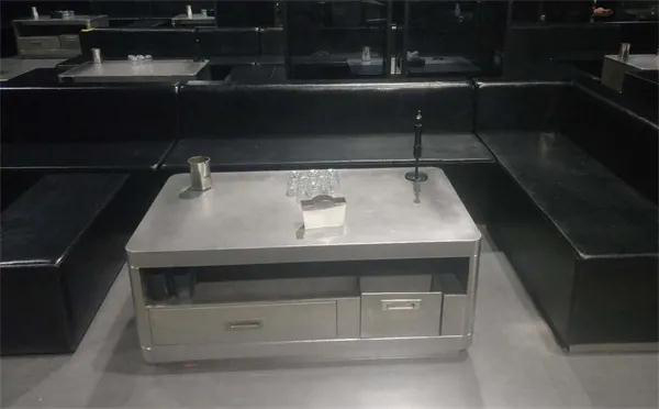 南京酒吧原色不鏽鋼帶抽屜酒吧茶幾