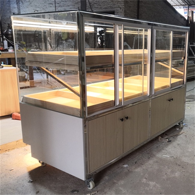實木麵包櫃台展示（shì）櫃