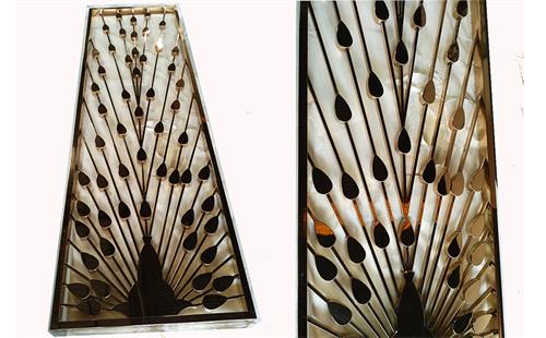 孔雀開屏玫瑰金不鏽鋼（gāng）屏風